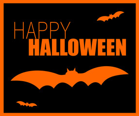 happy Halloween design with bats 