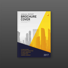 Brochure cover design template for construction or finance company.