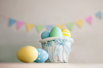 Easter eggs in a basket