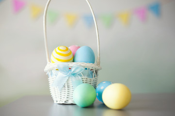 Easter eggs in a basket