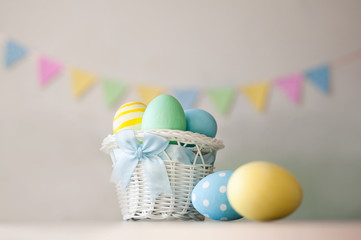 Easter eggs in a basket