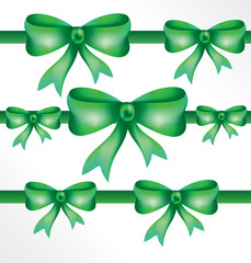 Beautiful decorative bows with horizontal ribbon for gift decoration.