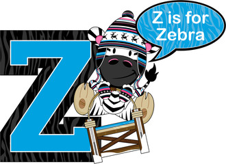 Z is for Zebra Alphabet Learning Illustration