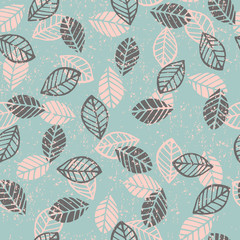 Fototapeta na wymiar Abstract floral seamless pattern with leaves.
