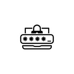 Password Protection Icon. Flat Design.