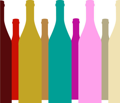 Bottles of alcohol vector