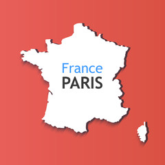 Obraz premium White Silhouette of France