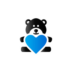 Duo Tone Icon - Teddy love