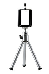 Tripod for mobile phone isolated on white background