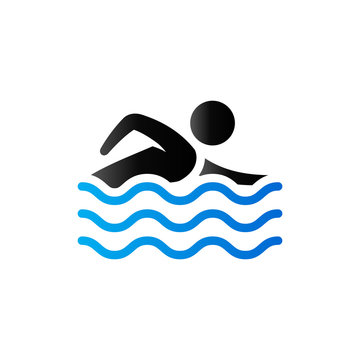 Duo Tone Icon - Man swimming