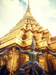 Fototapeta na wymiar Grand Palace and Temple of Emerald Buddha complex in Bangkok