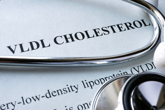 Page with title vldl cholesterol and stethoscope.