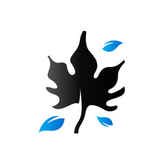 Duo Tone Icon - Maple leaves