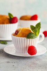 Cheese Muffins with berries, nuts and mint