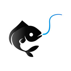 Duo Tone Icon - Hooked fish