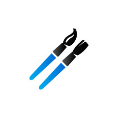 Duo Tone Icon - Paint brushes