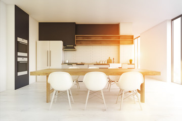 Concrete floor kitchen, front, toned