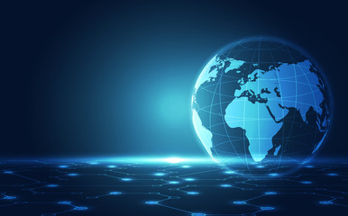 vector digital global technology concept, abstract background