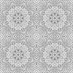 Seamless pattern doodle Coloring ornament. Ethnic motives. Zentangl