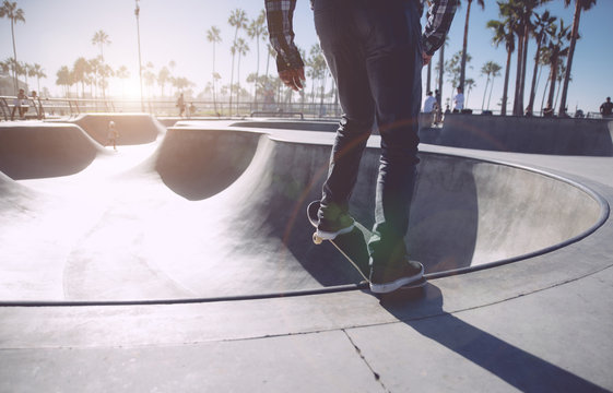 Skater in action in Los angeles