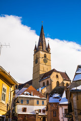 Obraz premium Sibiu, Romania. Sibiu transilvania medieval city architecture like a point of destination of touristic route.