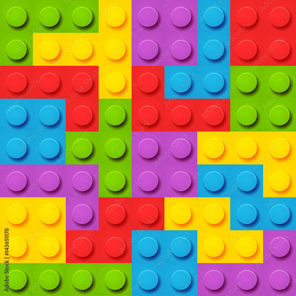 Poster Toy blocks vector background. Vector seamless pattern