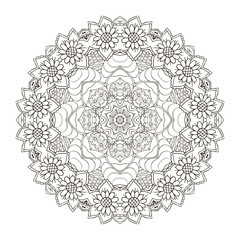 Mandala. Oriental pattern. Traditional round ornament. Turkey Egypt. Relax coloring, yoga