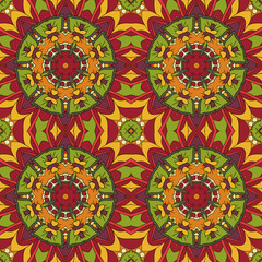 Oriental pattern. Traditional seamless ornament. Mandala. Flower. Doodle drawing. Red and orange tone