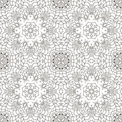 Mandala Eastern pattern. Zentangl seamless ornament. Coloring