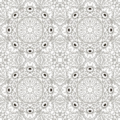 Mandala. Zentangl seamless coloring ornament. Relax, meditation