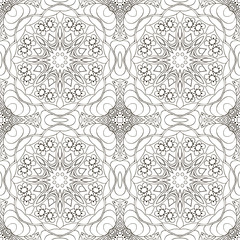 Seamless coloring Mandala pattern. Seamless ornament for your creativity