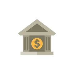 Flat icon - Bank building