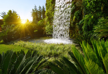 Waterfall on a sun