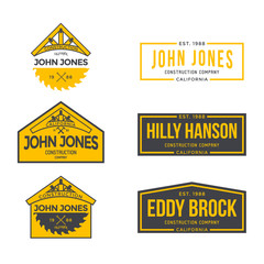 Construction Company Label and Badges. Vector