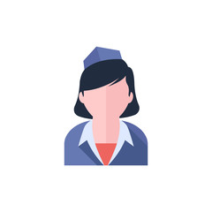 Flat icon - Stewardess avatar