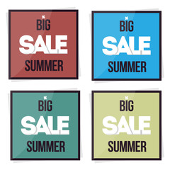 Set big sale summer banner. Vector illustration. Special offer.