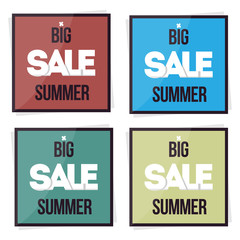 Fototapeta premium Set big sale summer banner. Vector illustration. Special offer.