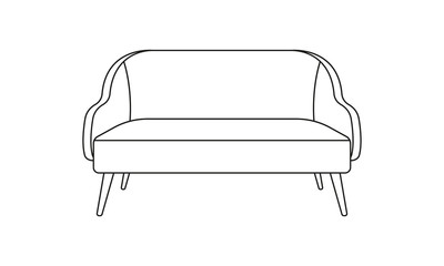 Sofa or armchair line icon. Furniture for living room. Vector illustration.
