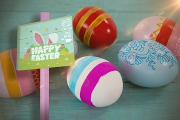 Composite image of easter egg hunt sign