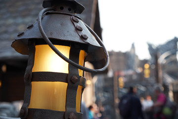 Mystical image of an old lantern 