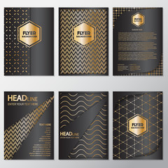 Gold banner background flyer style Design Template