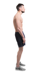 Posture concept. Man on white background