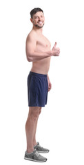 Posture concept. Man on white background