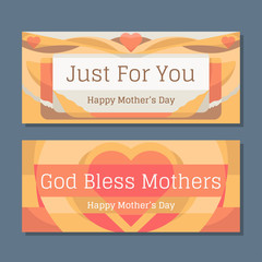 Mother's Day Greetings. Flat Geometric Mother's Day Banner.