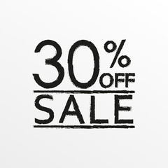 30% off. Sale and discount price icon. Sales tag design template. Vector illustration.