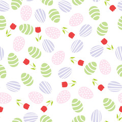 Seamless pattern of Easter eggs