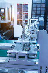 industrial machine and factory robot arm,Smart factory industry 4.0 concept.