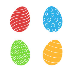 Vector illustration. Set of silhouettes of Easter eggs. Patterns elements for greeting cards, wallpapers
