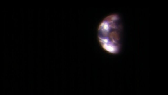 View of Earth and moon from Mars