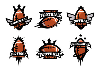 American football set of logos.